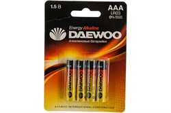 (120x125x130) Батарейки Daewoo Energy LR03 BP4/40/960  4шт красные - фото 31037