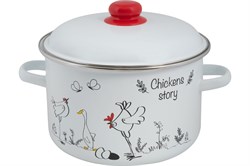 (150x300x310) Кастрюля Appetite Chickens stories 5.5л цилиндрическая 1RD221M эмаль - фото 31128