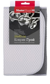 (пакет 20x50x250) Коврик Мастер Хаус 60379/ для сушки Грэй микрофибра - фото 31390