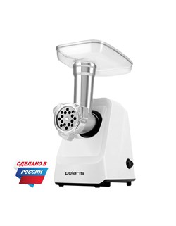 (270x330x450) Мясорубка электрическая Polaris PMG 1852 RUS Белый - фото 36676