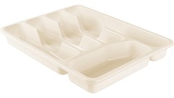 (90x330x450) Лоток Plast Team PT156010048/ для столовых приборов 330х260х43 мм молочный туман - фото 37921