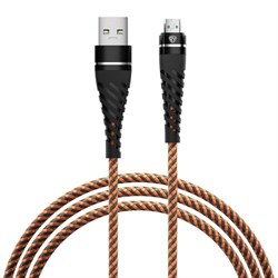 (пакет 20x220x220) Кабель для зарядки Micro USB BY Motorspor, 1м., 2.4А 931-286 - фото 41138