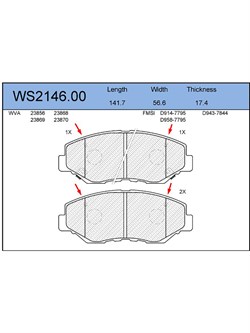 Тормозные колодки Jeenice WS2146.00 - фото 46222