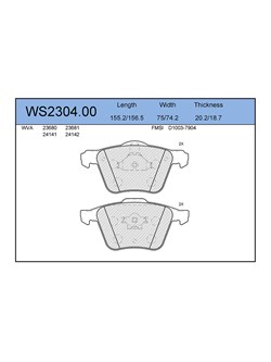 Тормозные колодки Jeenice WS2304.00 - фото 46265