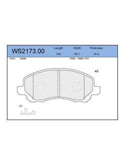Тормозные колодки Jeenice WS2173.00 - фото 46267