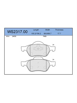Тормозные колодки Jeenice WS2317.00 - фото 46342