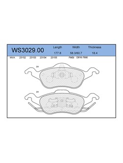 Тормозные колодки Jeenice WS3029.00 - фото 46354