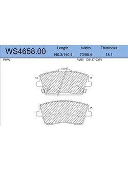 Тормозные колодки Jeenice WS4658.00 - фото 46390
