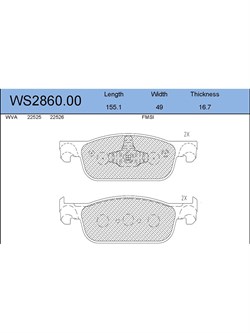 Тормозные колодки Jeenice WS2860.00 - фото 46396