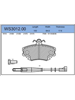 Тормозные колодки Jeenice WS3012.00 - фото 46407