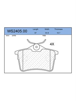 Тормозные колодки Jeenice WS2405.00 - фото 46747