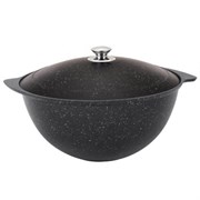 (300x300x310) Казан Kukmara кмт95а литой 9,0 л для плова (темный мрамор)