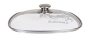 (70x300x300) Крышка Kukmara с28-2т112 стеклянянная квадратная  28*28см нержавеющая  ручка с деколью