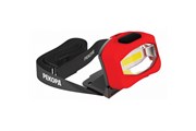 (120x125x130) Фонарь Рекорд Silver SH-350 2W COB 3xLR03 красный, луч 45м, 3 режима
