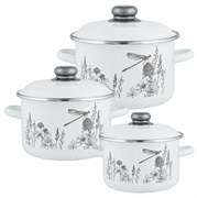 (300x300x310) Набор посуды Appetite Flora-2 3пр. №19 цилиндрическая 1KB191M эмаль