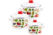(300x300x310) Набор посуды Appetite Veggies 3пр. №19 цилиндрическая 1KB191M эмаль