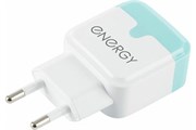 (120x125x130) Устройство зарядное Energy ET-33 2 USB разъема, 2,1А, белый/ 104291 сетевое