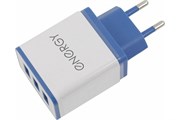 (120x125x130) Устройство зарядное Energy ET-34 3 USB разъема, 2,1А, белый/ 104292 сетевое