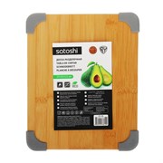 (пакет 20x220x270) Доска разделочная SATOSHI 851-186 бамбук, силикон, 27х22х1,5см