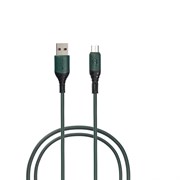 (пакет 20x220x220) Кабель для зарядки ВСЁГАЗИН 931-262 Карнавал Micro USB, 1м, 2.4А, зеленый