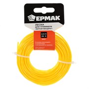 (пакет 20x150x150) Леска ЕРМАК 646-329/ для триммера сечение "витой квадрат" d2,4мм х 15м