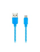 (пакет 20x220x220) Кабель Smartbuy USB-microUSB 1м 2А Silicon iK-12SPS синий