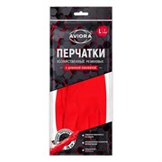 (пакет 20x100x200)  Перчатки хозяйственные AVIORA L, 1 пара 402-940 красные
