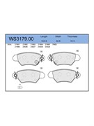 Тормозные колодки Jeenice WS3179.00