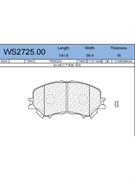 Тормозные колодки Jeenice WS2725.00